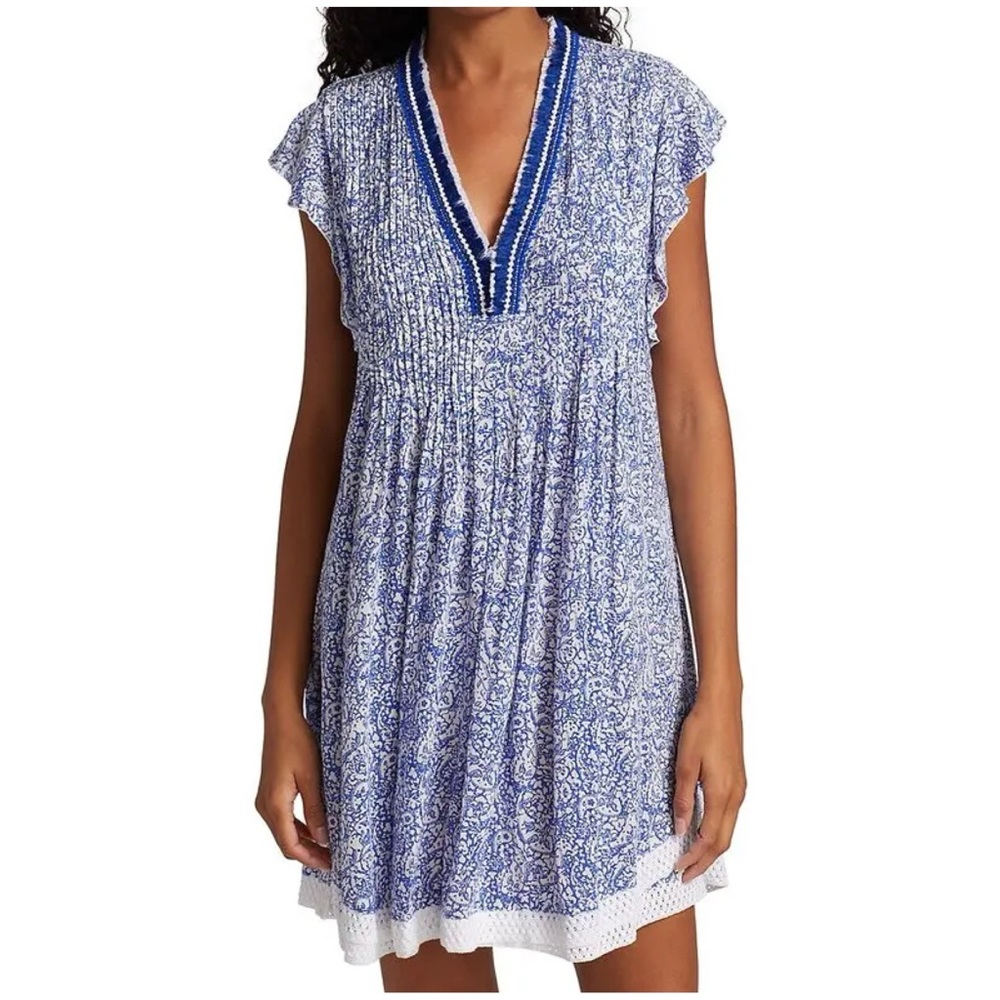 Poupette St. Barth Blue and White Mini Dress